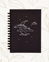 Moon in the Clouds - Black Cover With White Lined Pages